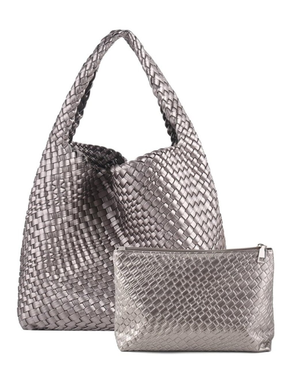 Woven Tote Bag For Women,Vegan Leather Hand Woven Handbags And Purse,Shoulder